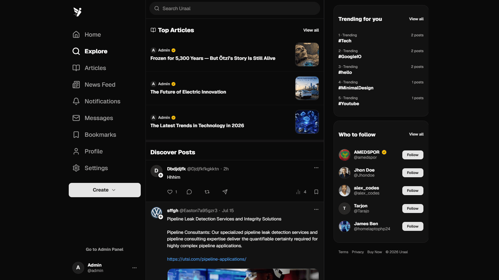 Desktop Explore Pages