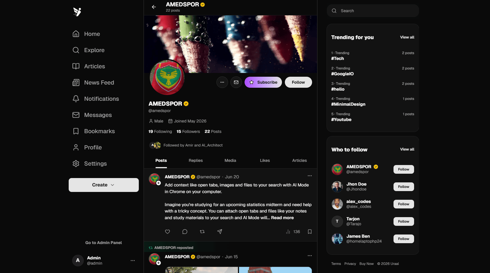 Desktop Profile Pages